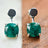 Emerald Jacket Dangle Earrings Earrings Handmade Handcrafted