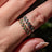 Emerald Laurel Leaf Half Eternity Band Rings Handmade Handcrafted