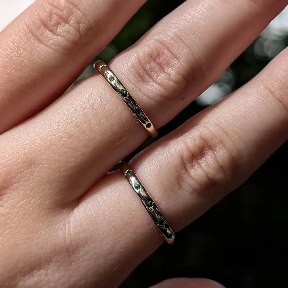 Emerald Star Half Eternity Band Rings Handmade Handcrafted