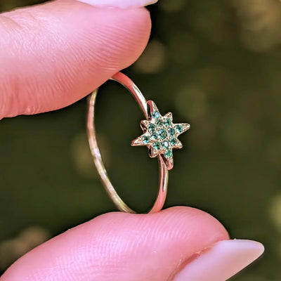 Emerald Star Ring Rings Handmade Handcrafted
