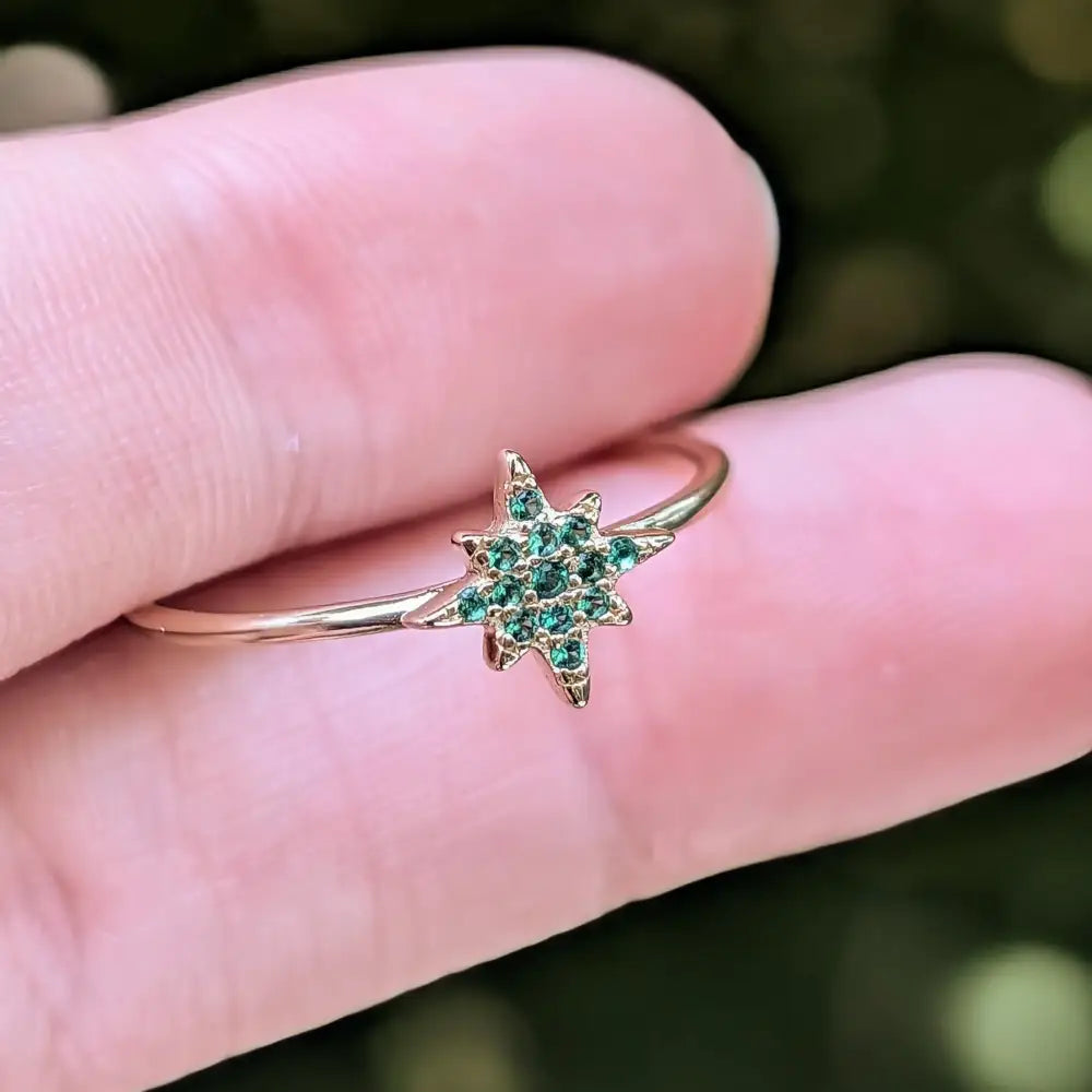 Emerald Star Ring Rings Handmade Handcrafted