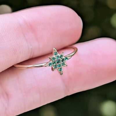 Emerald Star Ring Rings Handmade Handcrafted