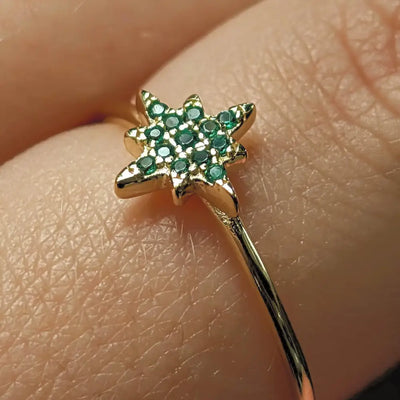 Emerald Star Ring Rings Handmade Handcrafted