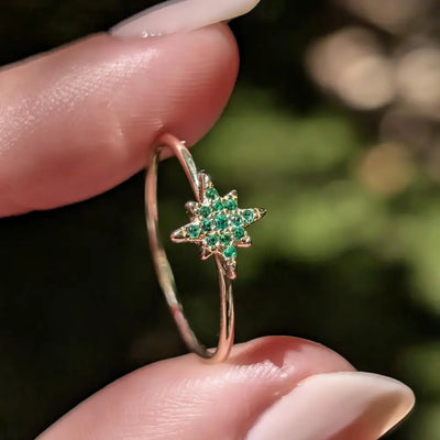 Emerald Star Ring Rings Handmade Handcrafted