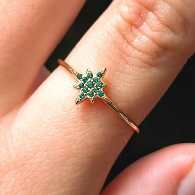 Emerald Star Ring Rings Handmade Handcrafted