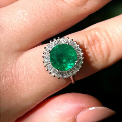 Emerald Sunburst Gemstone Ring Rings Handmade Handcrafted