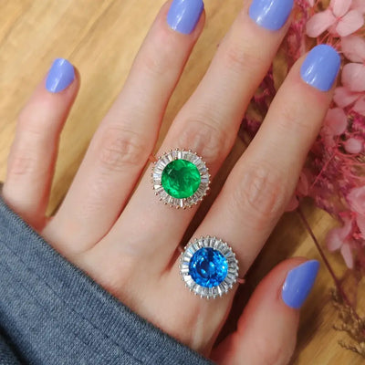 Emerald Sunburst Gemstone Ring Rings Handmade Handcrafted