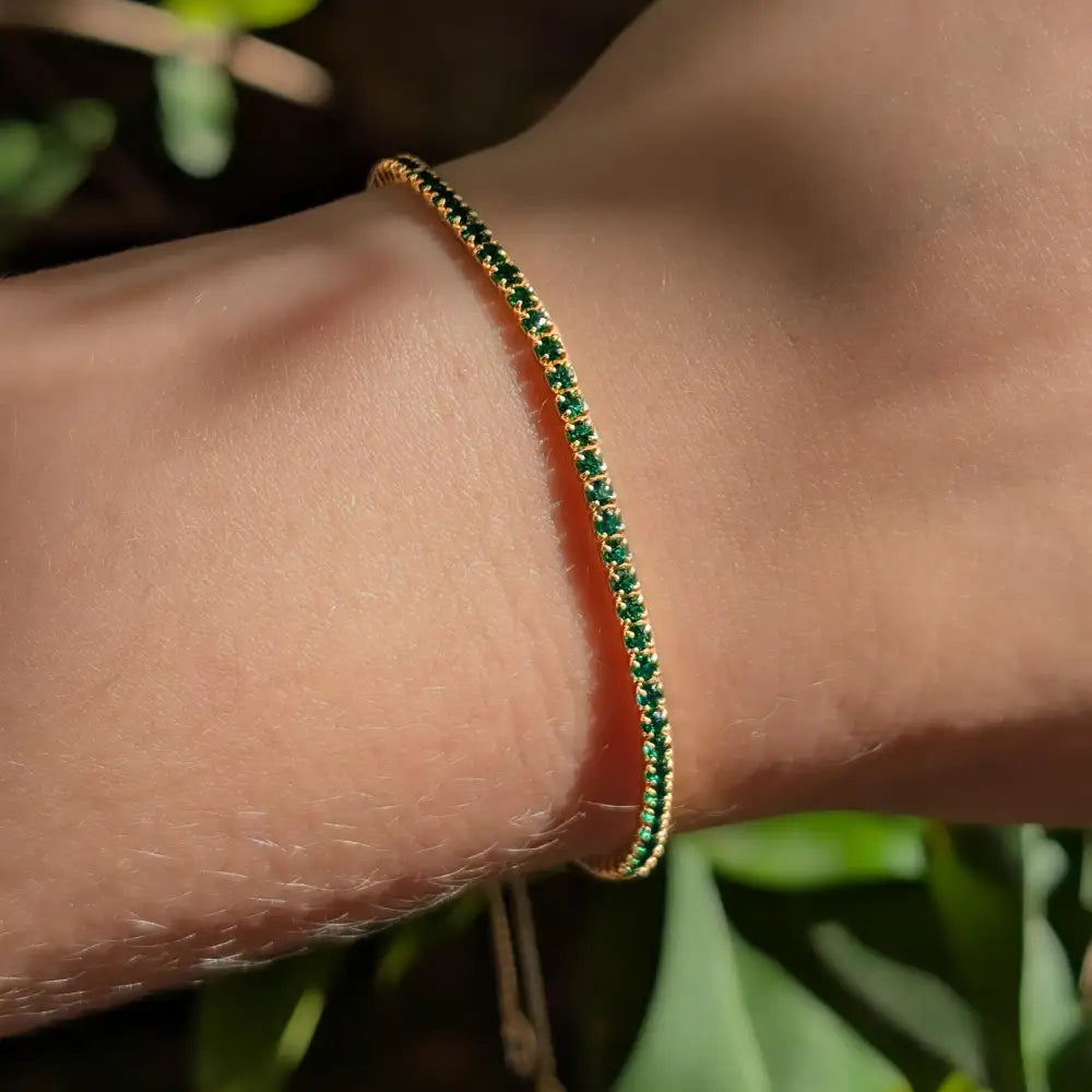 Emerald Tennis Bracelet Bracelet Handmade Handcrafted