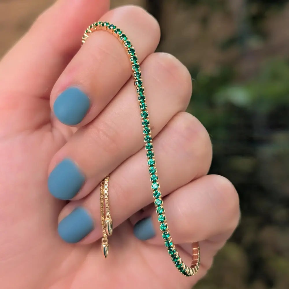 Emerald Tennis Bracelet Bracelet Handmade Handcrafted