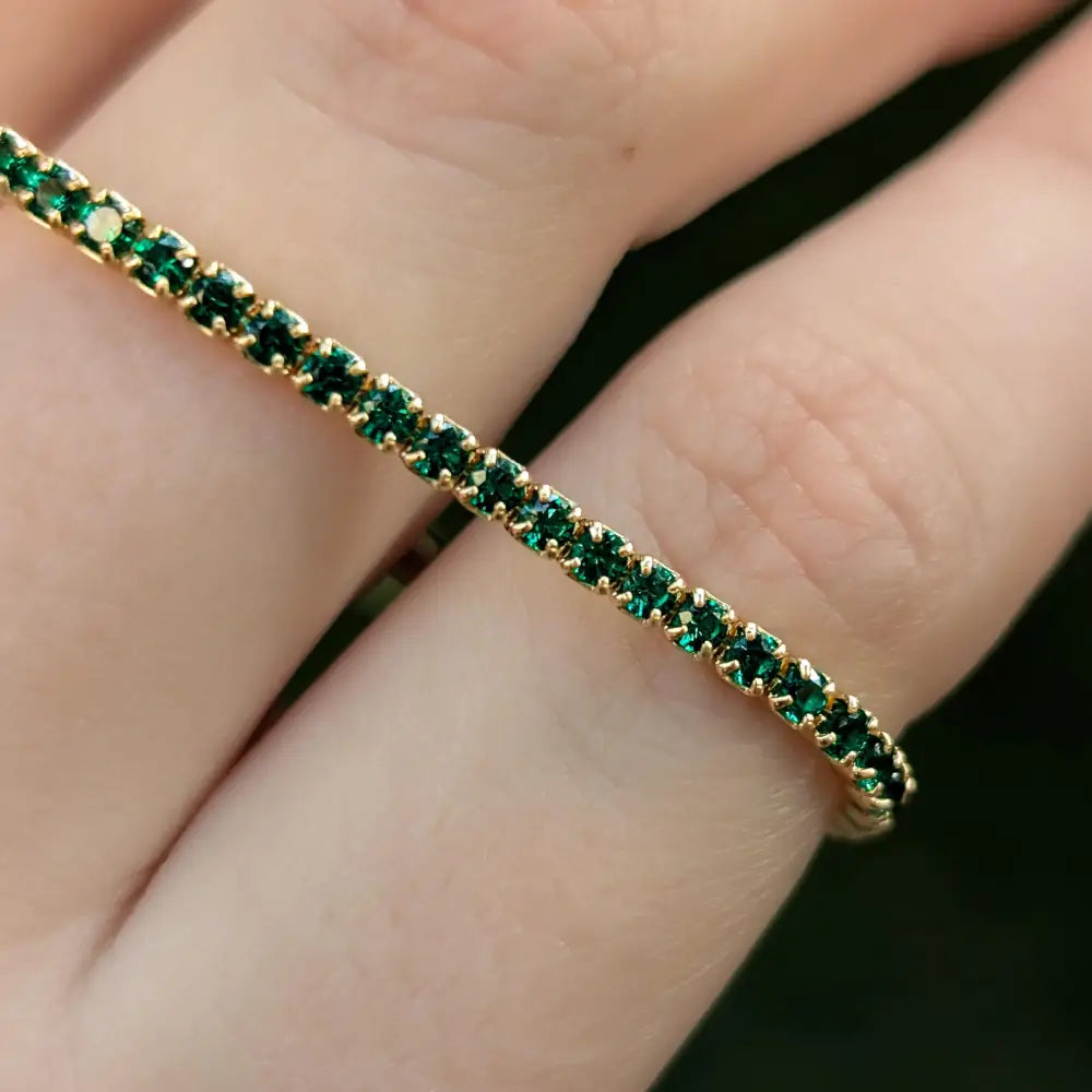 Emerald Tennis Bracelet Bracelet Handmade Handcrafted