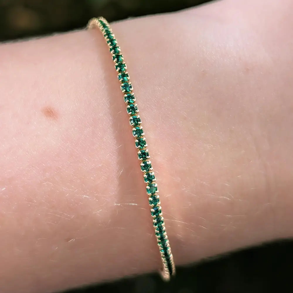Emerald Tennis Bracelet Bracelet Handmade Handcrafted