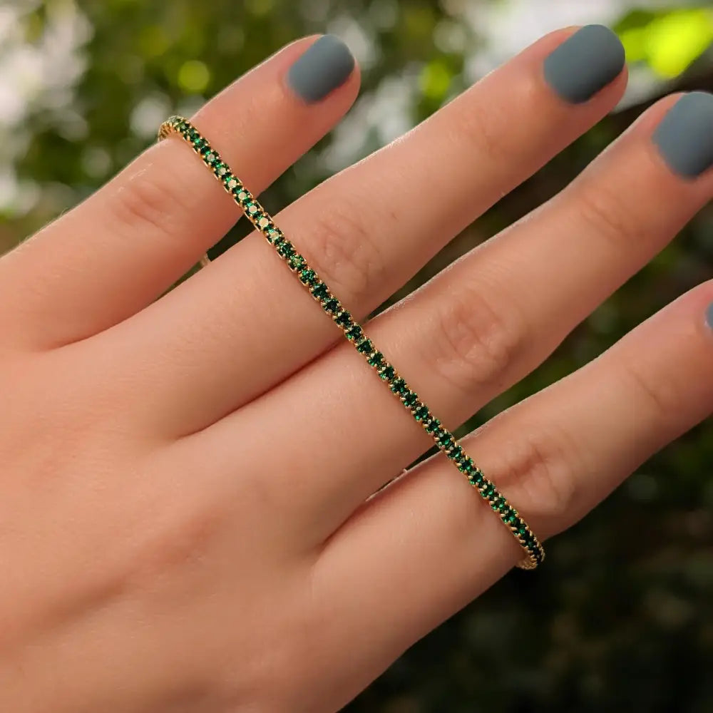 Emerald Tennis Bracelet Bracelet Handmade Handcrafted