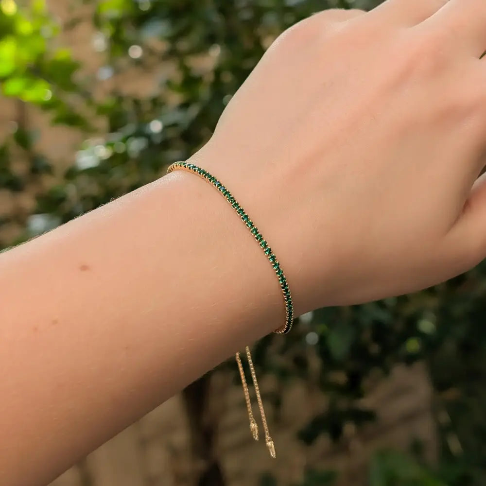 Emerald Tennis Bracelet Bracelet Handmade Handcrafted