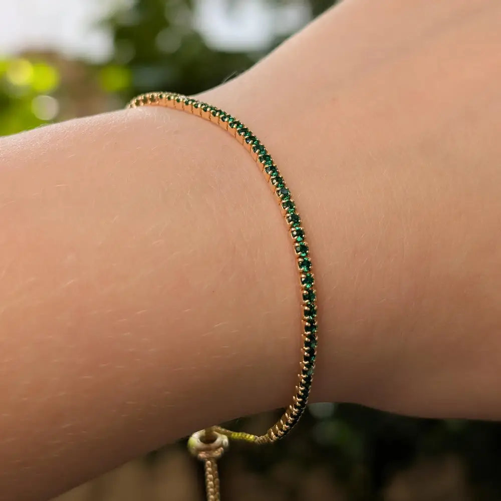 Emerald Tennis Bracelet Bracelet Handmade Handcrafted