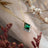 Kite Shaped Emerald Half Halo Pendant Necklace