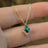 Kite Shaped Emerald Half Halo Pendant Necklace