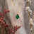Kite Shaped Emerald Half Halo Pendant Necklace