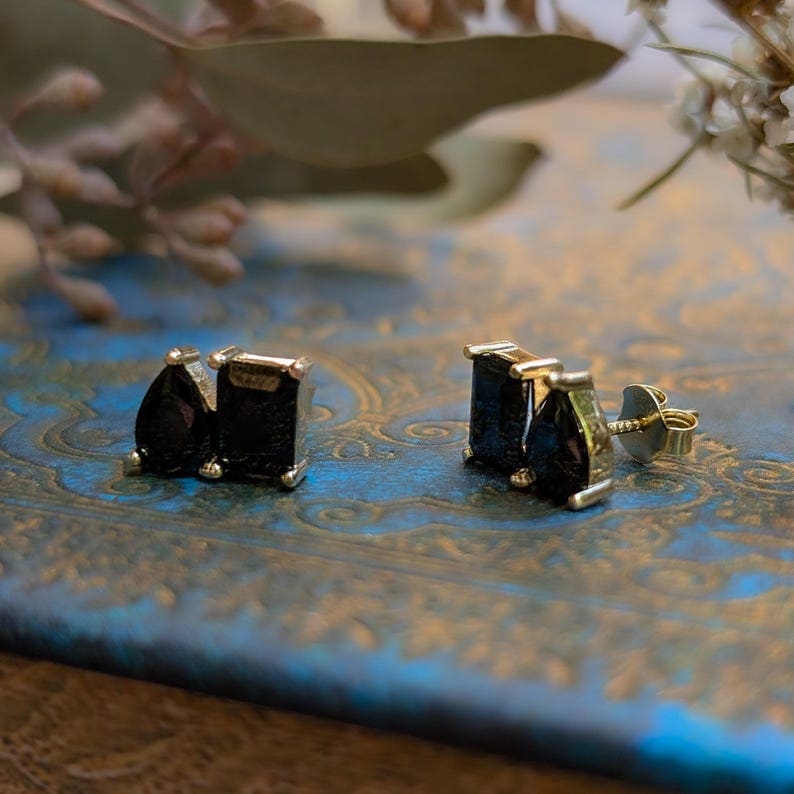 The Aurora - Toi et Moi Onyx Earrings Earrings Handmade Handcrafted