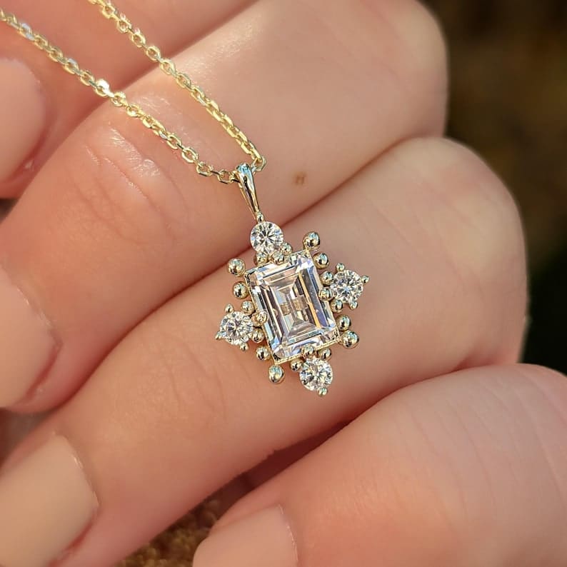 The Marielle - Moissanite Necklace Necklaces Handmade Handcrafted