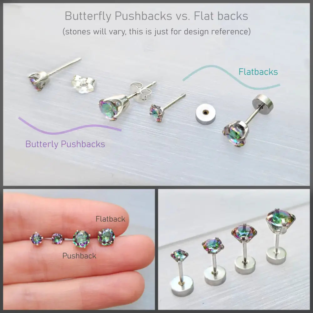 Faceted Natural Sapphire Stud Earrings Earrings Handmade Handcrafted