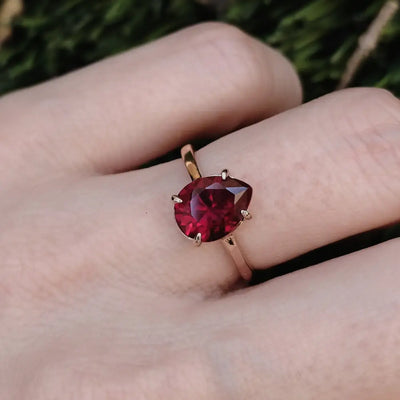 Faceted Teardrop Ruby Ring Rings Handmade Handcrafted