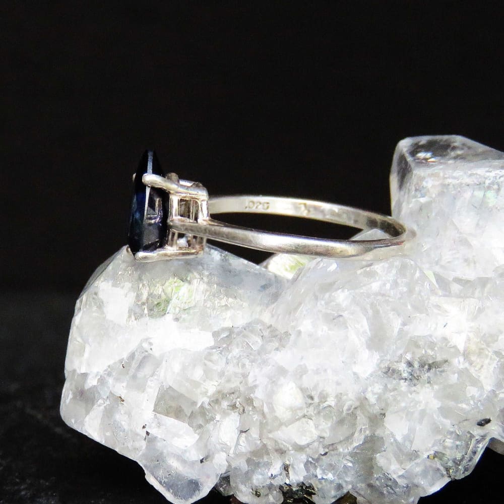 Faceted Teardrop Sapphire Ring Rings Handmade Handcrafted