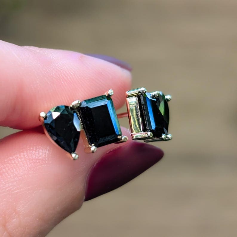 The Aurora - Toi et Moi Onyx Earrings Earrings Handmade Handcrafted