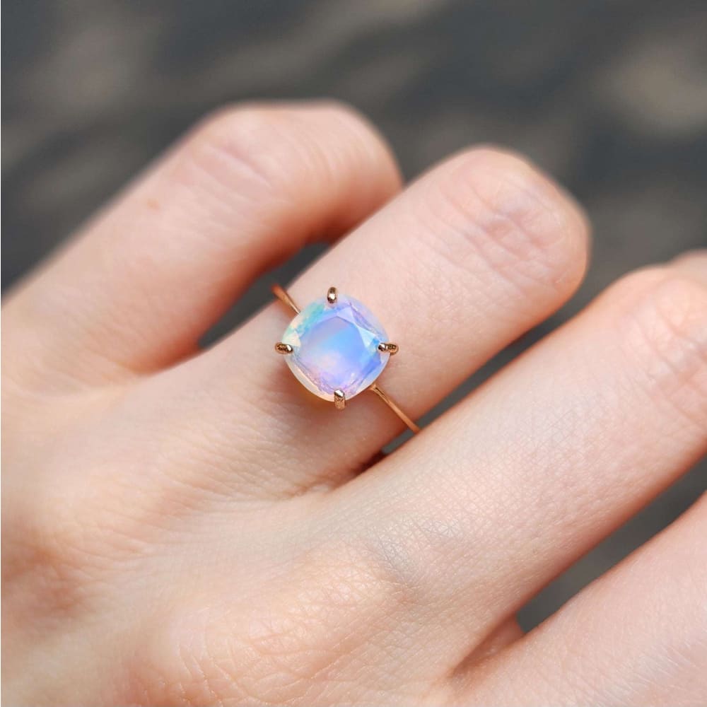 Fire Welo White Opal Ring Rings Handmade Handcrafted