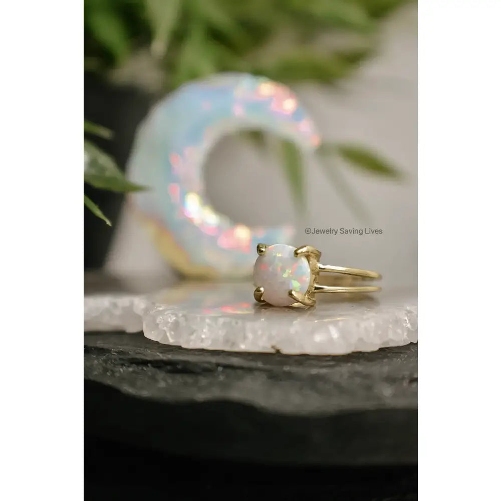 Fire White Opal Ring Rings Handmade Handcrafted