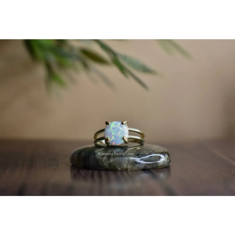 Fire White Opal Ring Rings Handmade Handcrafted