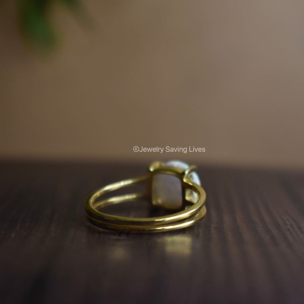 Fire White Opal Ring Rings Handmade Handcrafted