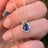 Floating Vintage Teardrop Amethyst Halo Pendant Necklace Necklaces Handmade Handcrafted