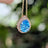 Floating Vintage Teardrop Blue Topaz Halo Pendant Necklace Necklaces Handmade Handcrafted