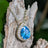 Floating Vintage Teardrop Blue Topaz Halo Pendant Necklace Necklaces Handmade Handcrafted