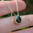 Floating Vintage Teardrop Onyx Halo Pendant Necklace Necklaces Handmade Handcrafted