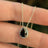 Floating Vintage Teardrop Onyx Halo Pendant Necklace Necklaces Handmade Handcrafted