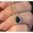 Floating Vintage Teardrop Onyx Halo Pendant Necklace Necklaces Handmade Handcrafted