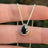 Floating Vintage Teardrop Onyx Halo Pendant Necklace Necklaces Handmade Handcrafted