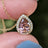 Floating Vintage Teardrop Pink Tourmaline Halo Pendant Necklace Necklaces Handmade Handcrafted