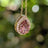 Floating Vintage Teardrop Pink Tourmaline Halo Pendant Necklace Necklaces Handmade Handcrafted