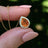 Floating Vintage Teardrop Sunstone Halo Pendant Necklace Necklaces Handmade Handcrafted