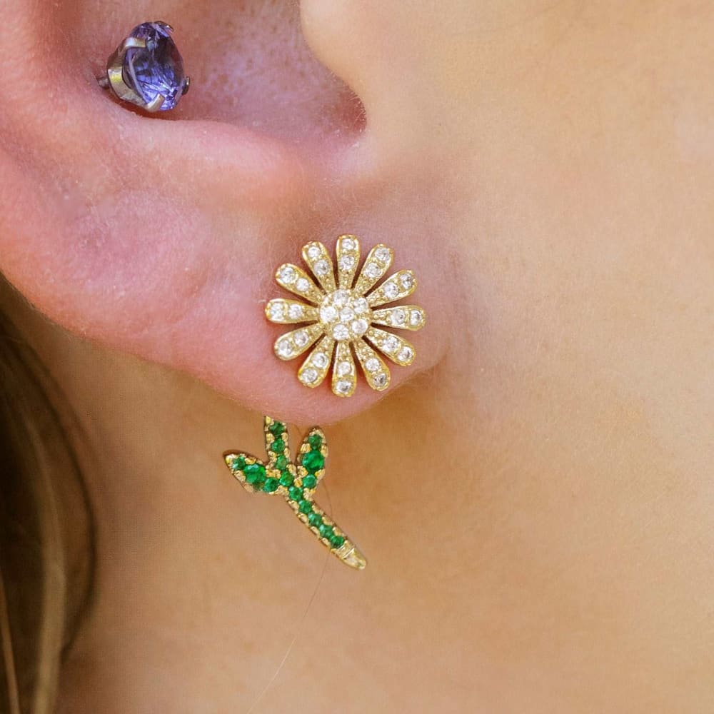Floral Jacket Earrings - Large Earrings Handmade Handcrafted