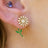 Floral Jacket Earrings - Large Earrings Handmade Handcrafted
