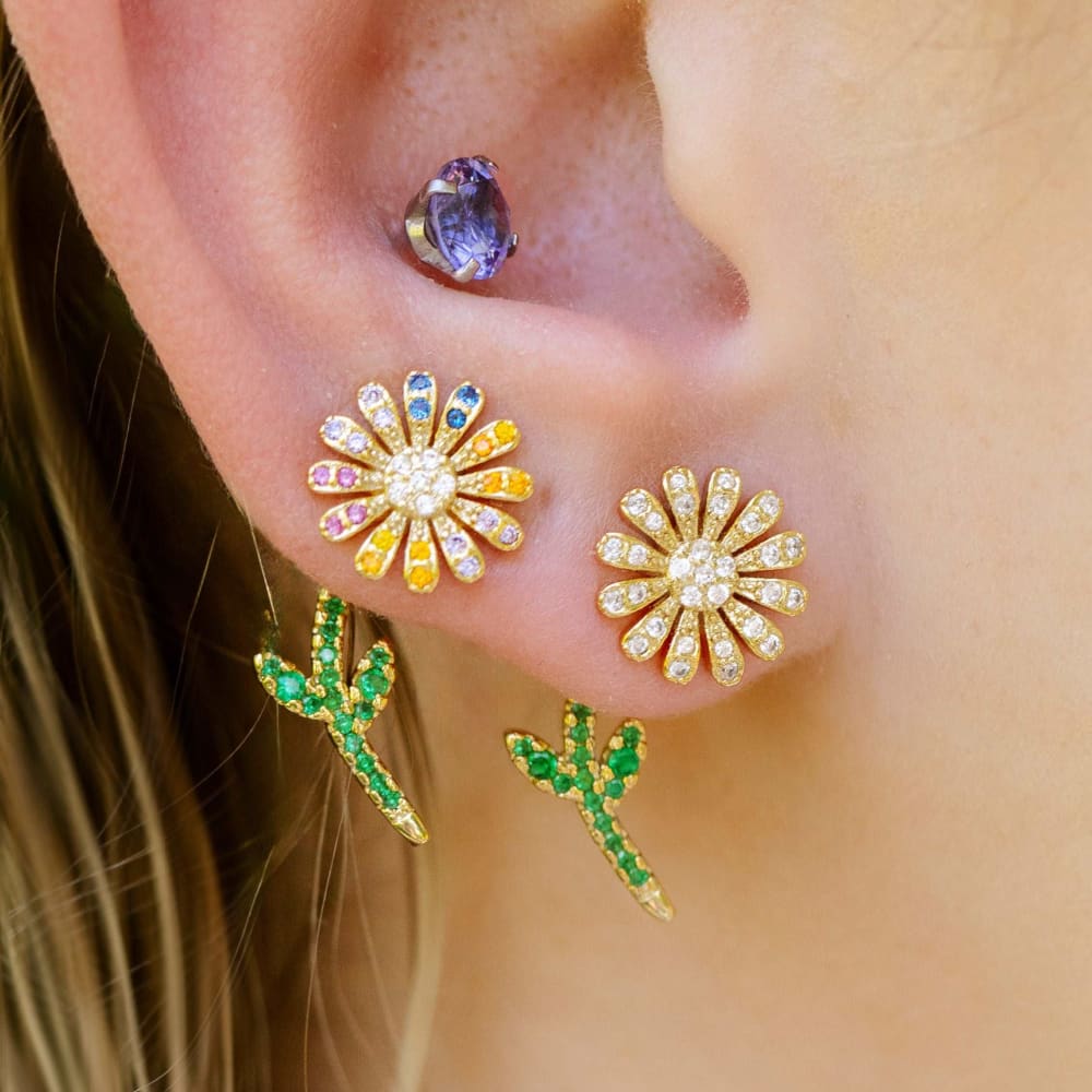 Floral Jacket Earrings - Large Earrings Handmade Handcrafted