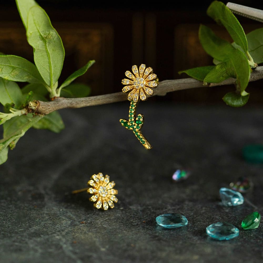 Floral Jacket Earrings - Large Earrings Handmade Handcrafted
