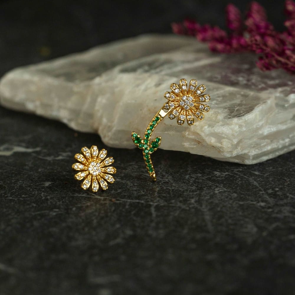 Floral Jacket Earrings - Large Earrings Handmade Handcrafted