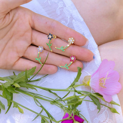 Floral Jacket Earrings - Small Earrings Handmade JSL Made in USA