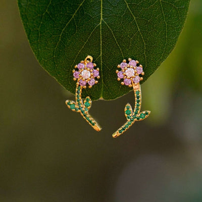 Floral Jacket Earrings - Small Earrings Handmade JSL Made in USA