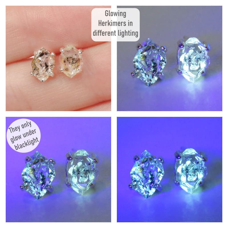 Glowing Herkimer Earrings Earrings Handmade Handcrafted