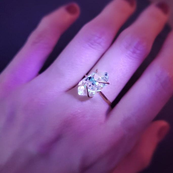 Glowing Herkimer Ring Rings Handmade Handcrafted